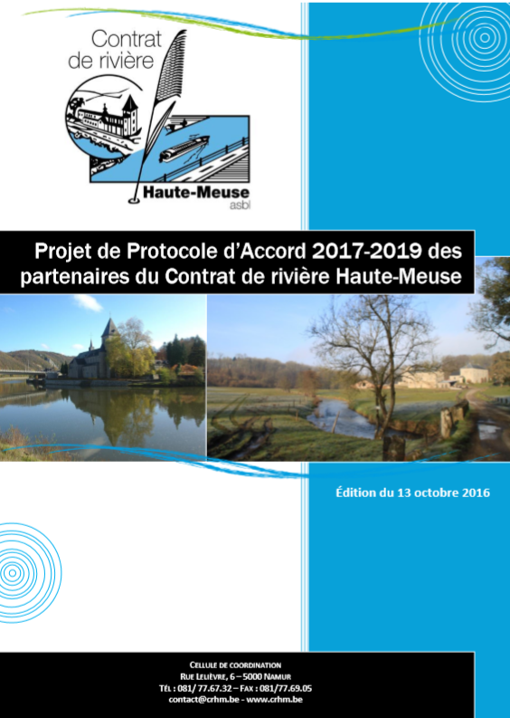 Protocole d’Accord des partenaires du Contrat de rivière Haute-Meuse - 2017/2019